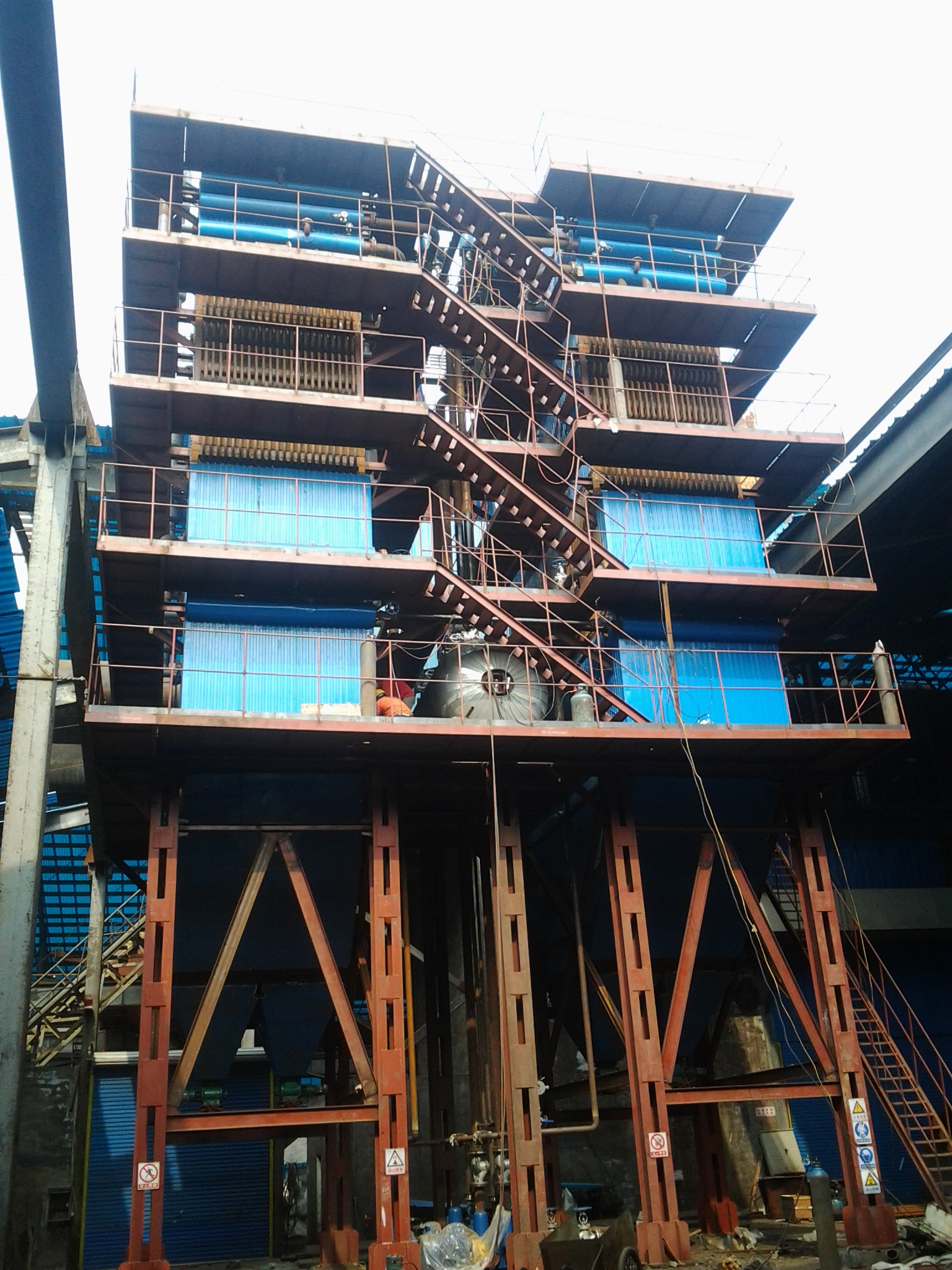 礦熱爐余熱鍋爐安裝現場