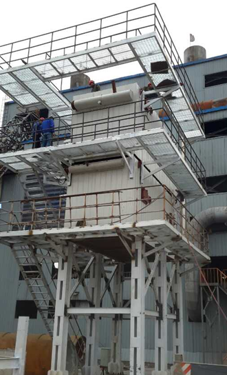 第二節(jié)礦熱爐余熱鍋爐準(zhǔn)備就位