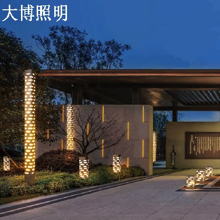 方形景觀燈激光切割鏤空工藝特色售樓部廣場小區庭院燈廠家批發