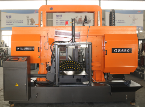 GS650數控臥式帶鋸床送料行程可達6m